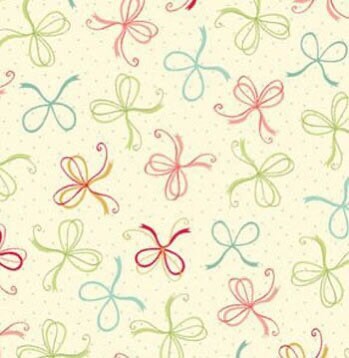 Benartex Home for the Holidays - Ribbons in Ivory 3266-07 Cotton Fabric