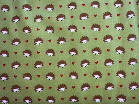 Hedgehog Heaven CX43330-LIME-D by Michael Miller Cotton Fabrics