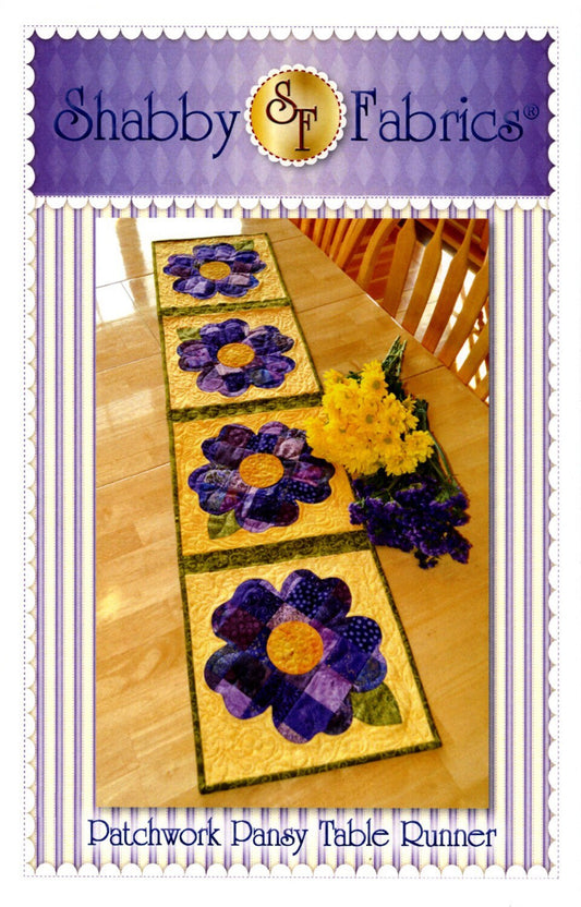 Patchwork Pansy Table Runner from Shabby Fabrics - PAPER PATTERN