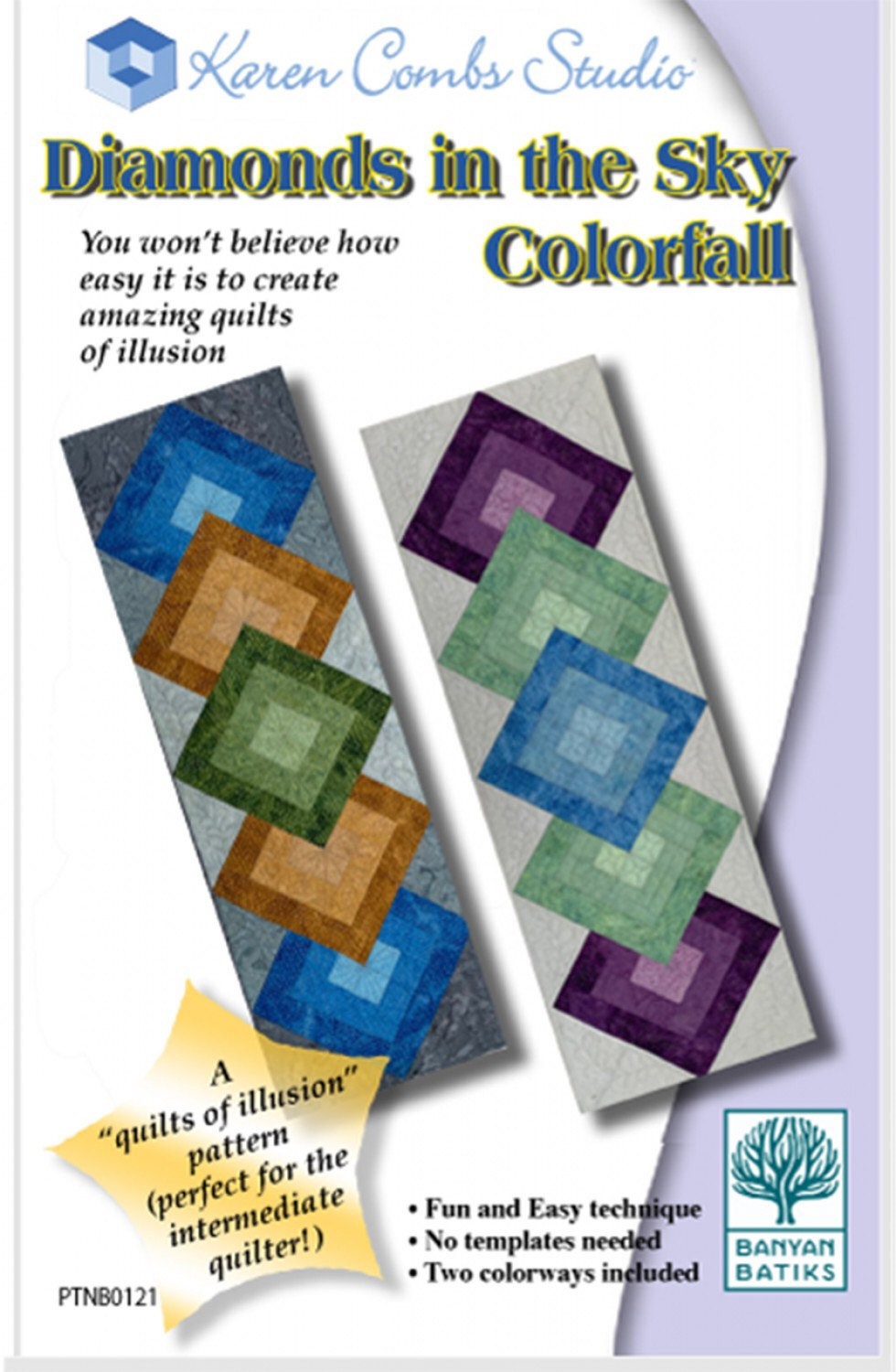 Diamonds in the Sky Colorfall Pattern by Karen Combs Studio - PAPER PATTERN