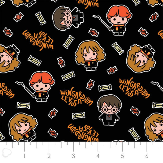 Black Harry Potter Hogwarts Halloween 23800261-02 Camelot Licensed Collection Cotton Fabric