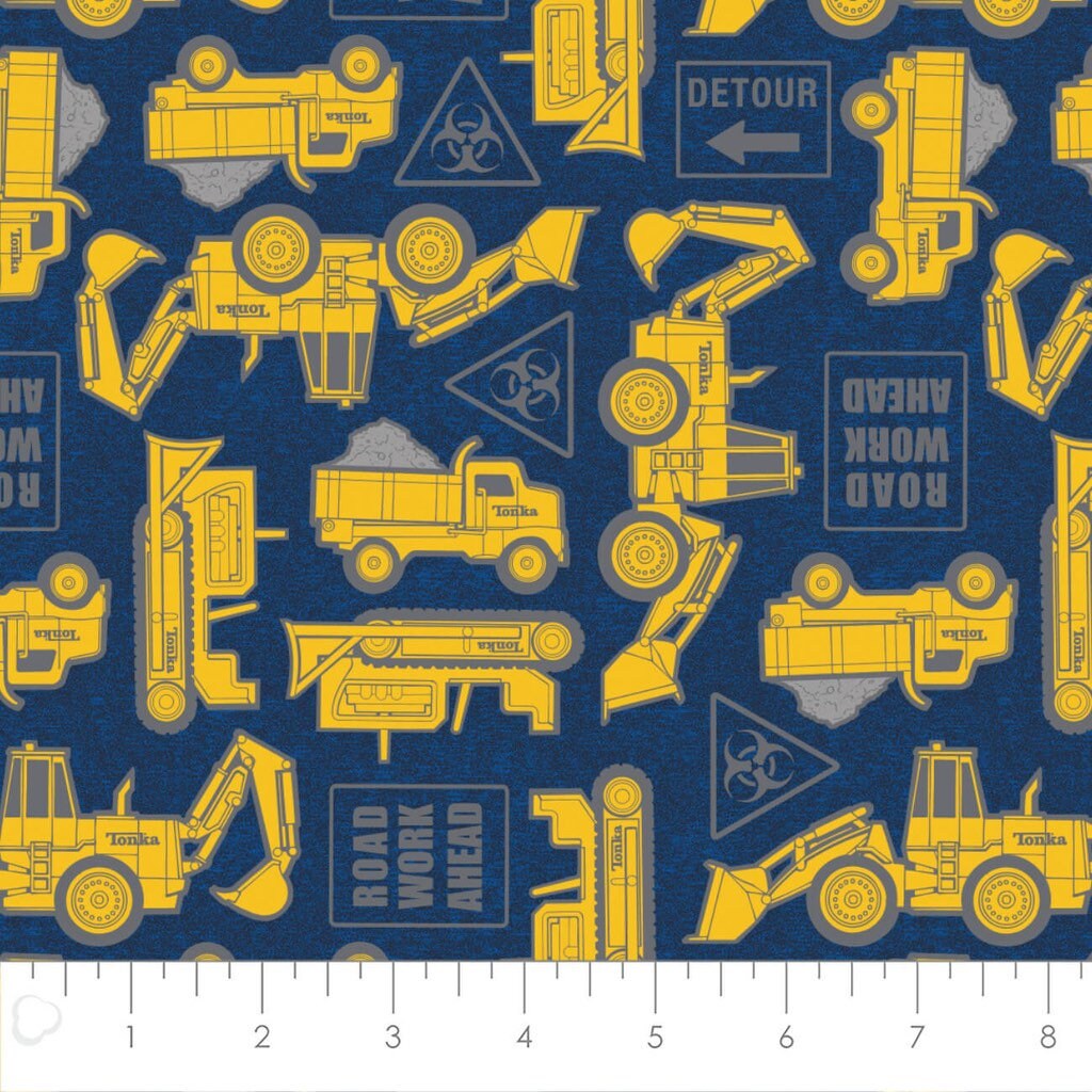 Tonka Construction Equipment Denim 95060201-03 Camelot Tonka Retro Tough Licensed Collection Cotton Fabric