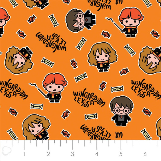 Orange Harry Potter Hogwarts Halloween 23800261-03 Camelot Licensed Collection Cotton Fabric