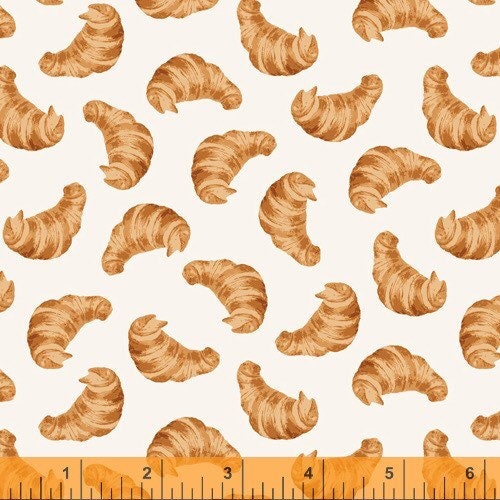 White Croissant 52262-6 Coffee Shop by Whistler Studios for Windham Fabrics