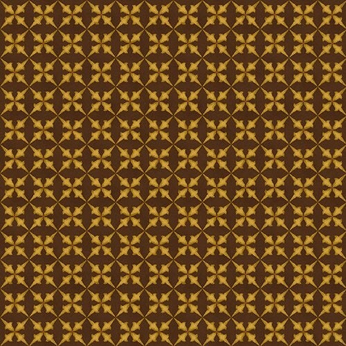 Fat quarter Precut - Brown Trumpet Flower 1427-33 Cotton Fabric - Wit and Wisdom Collection by Kim Diehl for Henry Glass