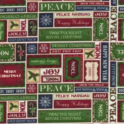 Word Sampler 1921-1 from Dan Morris Christmas Elegance by RJR Cotton Fabric