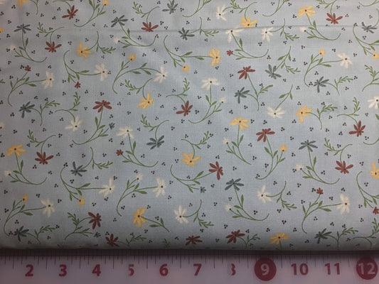 Floral on Grey 23062 Cottage Basics from Red Rooster Cotton Fabric