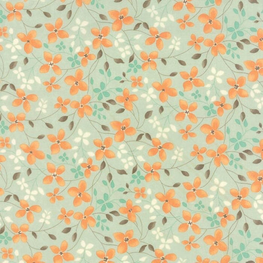 Floral on Aqua 17862-13 Refresh by Sandy Gervais for Moda Fabrics Cotton Fabric