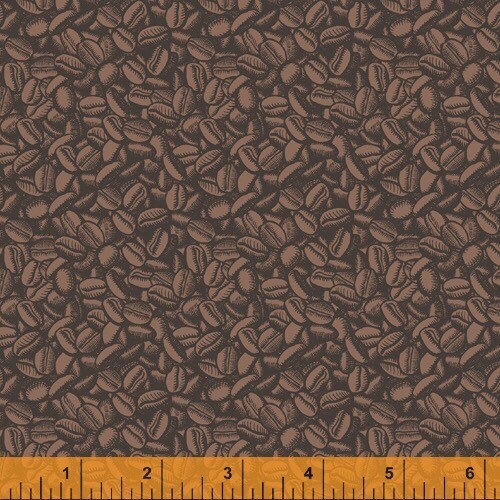 Grey/Brown Coffee Beans 51178A-8 Coffee Shop by Whistler Studios for Windham Fabrics