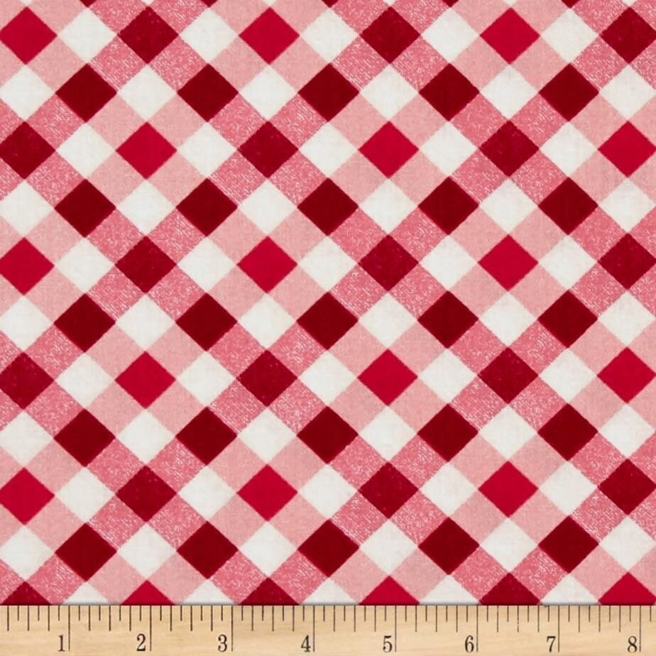 Kanvas Apple Blossom Festival Picnic Red Plaid 8324-10 cotton fabric