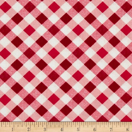 Kanvas Apple Blossom Festival Picnic Red Plaid 8324-10 cotton fabric