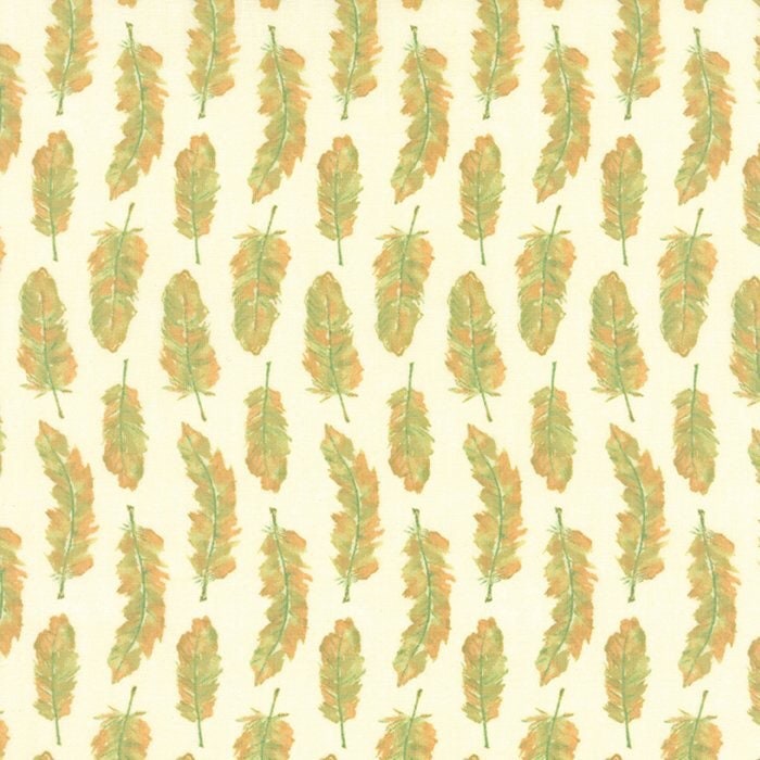 Feathers on Cream 17864-26 Refresh by Sandy Gervais for Moda Fabrics Cotton Fabric