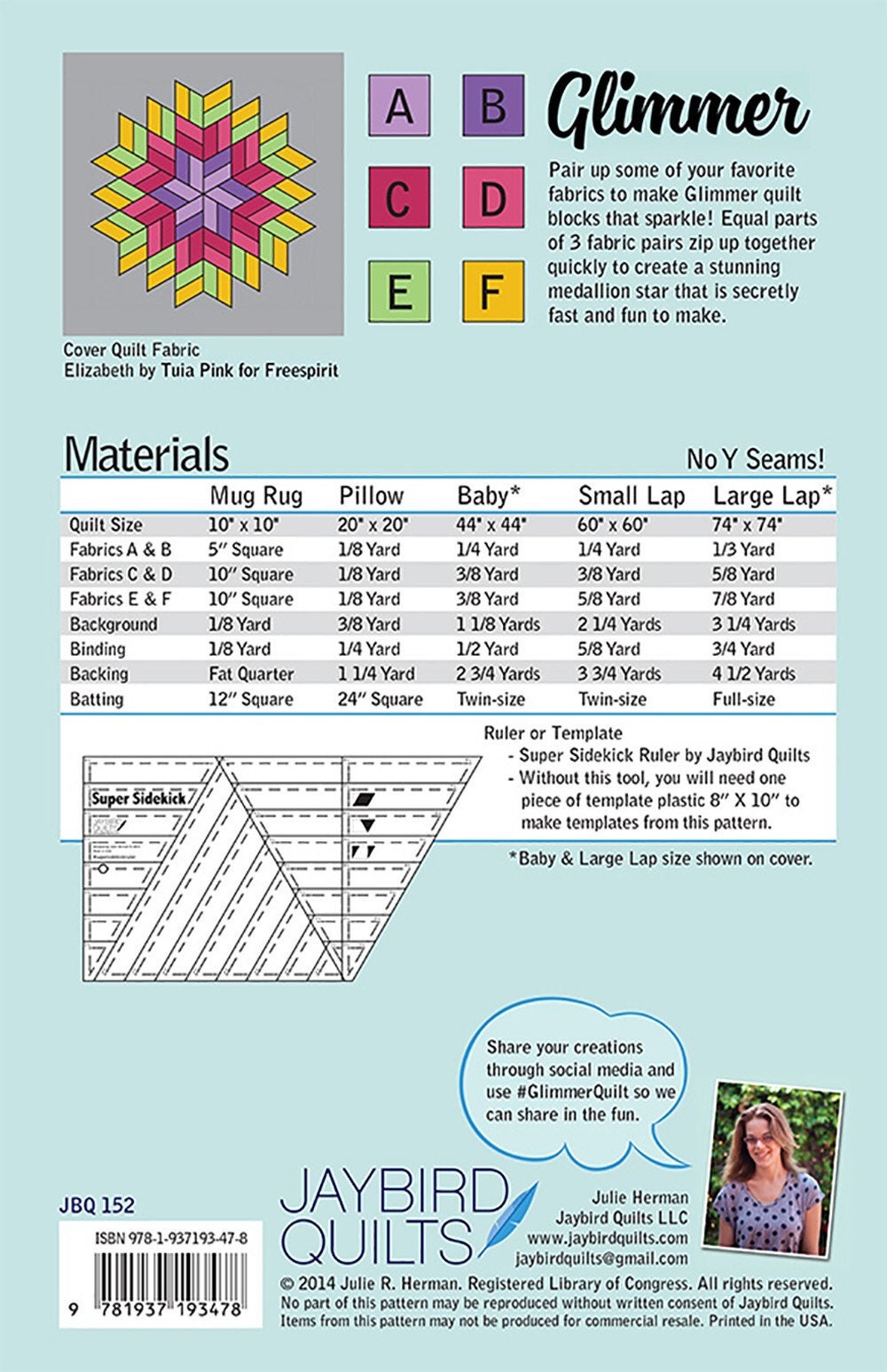 Glimmer Quilt Pattern by Jaybird Quilts - PAPER PATTERN