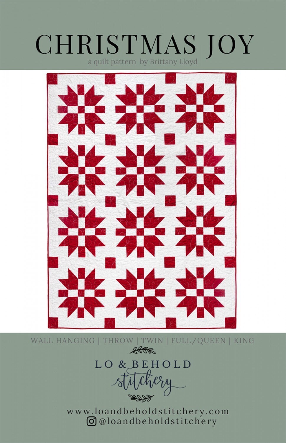 Christmas Joy Quilt Pattern from Lo & Behold Stitchery - PAPER PATTERN