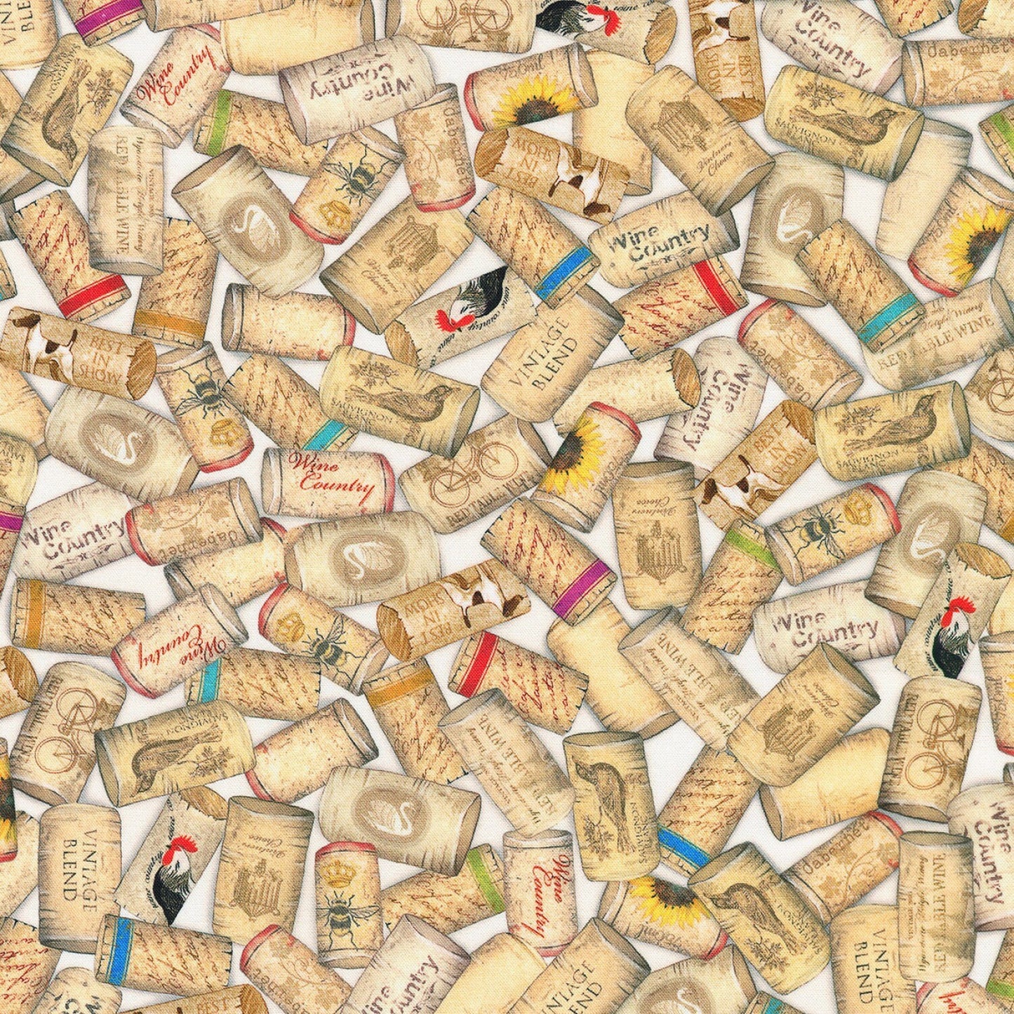 Wine Corks from Uncork and Unwind by Robert Kaufman - Cotton Fabric