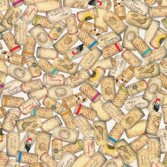 Wine Corks from Uncork and Unwind by Robert Kaufman - Cotton Fabric