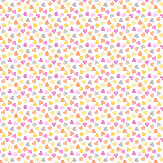 Pink Hearts 68554-195 Raindrops & Sunshine by Anne Rowan Collection from Wilmington Prints Cotton fabric