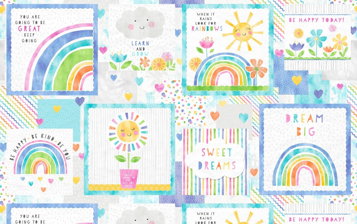Craft Panel 24"x 44" Raindrops & Sunshine by Anne Rowan Collection from Wilmington Prints Cotton fabric