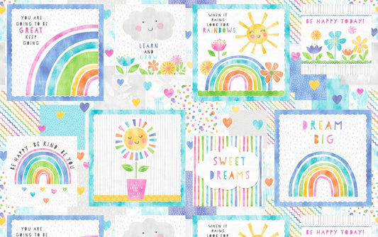 Craft Panel 24"x 44" Raindrops & Sunshine by Anne Rowan Collection from Wilmington Prints Cotton fabric