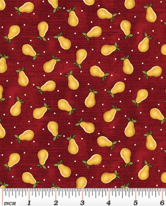 Pears 6049-10 from Folk Art Collection for Benartex - Cotton Fabric