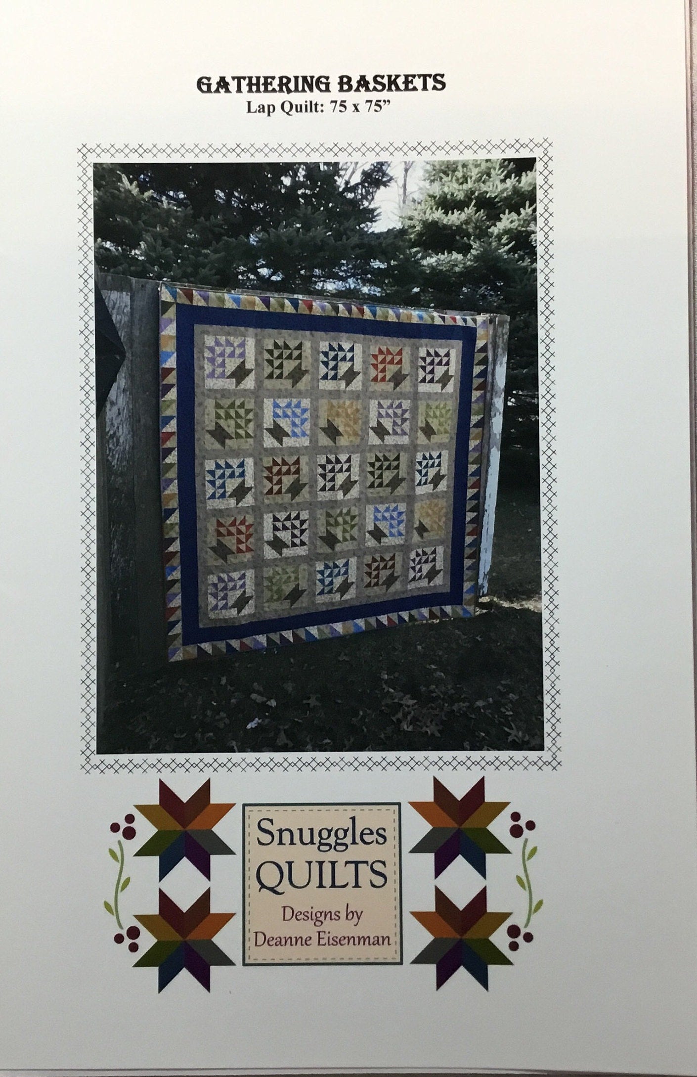 Gathering Baskets Quilt Pattern by Snuggles Quilts - PAPER PATTERN