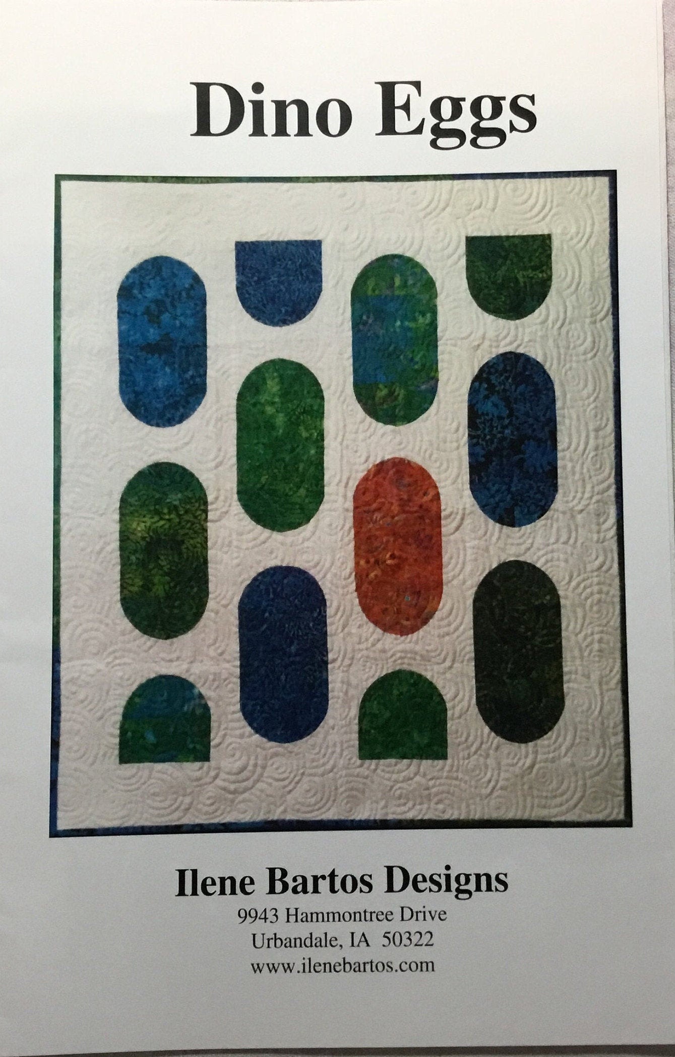 Dino Eggs Quilt Pattern by Ilene Bartos Designs - PAPER PATTERN