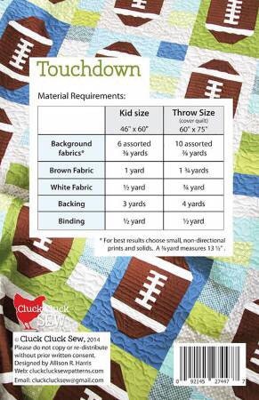 Touchdown Quilt Pattern From Cluck Cluck Sew - PAPER PATTERN