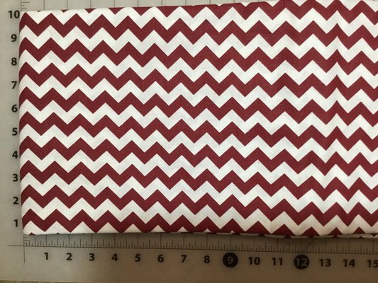 Red and White Chevron Cotton Fabric from Checker Fabrics