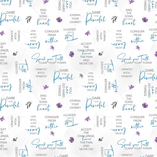 Words Allover White 13405-194 - Awakenings by Stephanie Ryan Collection from Wilmington Prints Cotton Fabric