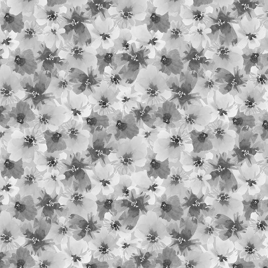 Packed Floral Gray 13403-919 - Awakenings by Stephanie Ryan Collection from Wilmington Prints Cotton Fabric