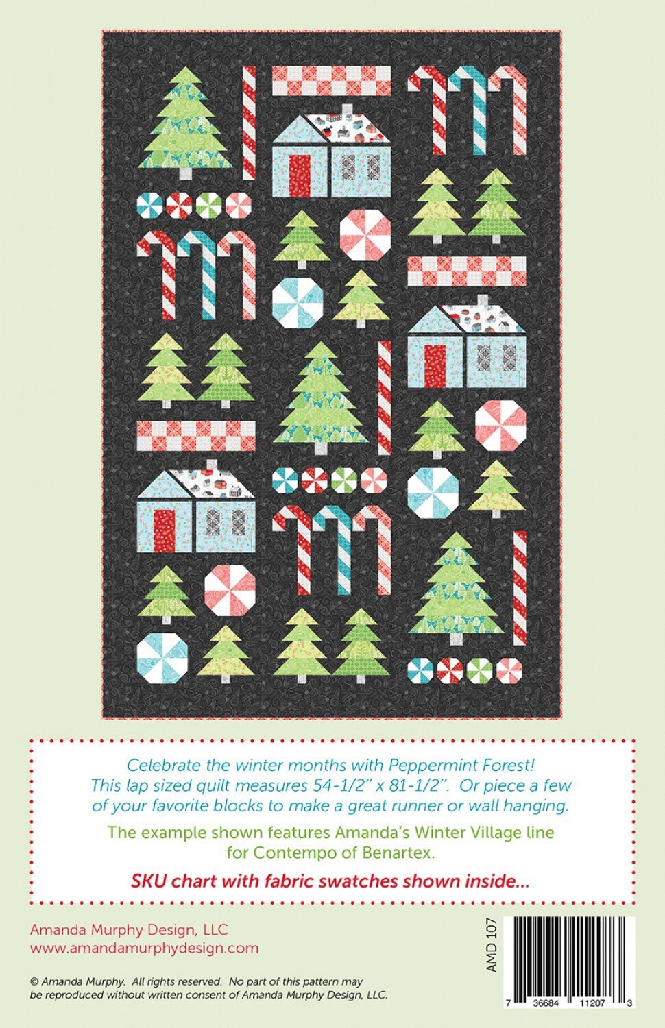 Peppermint Forest Quilt Pattern From Amanda Murphy Design - PAPER PATTERN