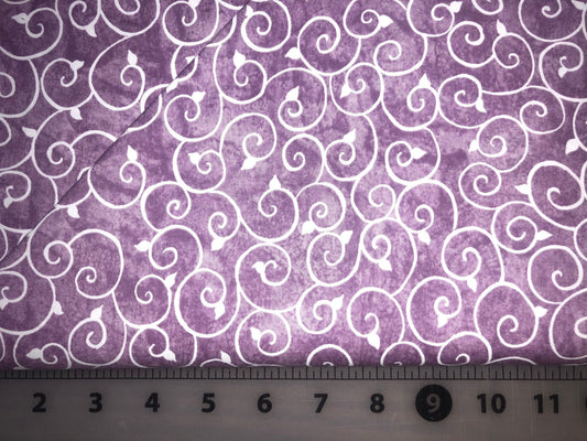 Scrolls on Purple 1224-5 from Bliss on Blossom Street by Pearl Krush Designs for Troy Riverwoods Collection - Cotton Fabric