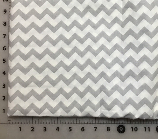 Gray and White Chevron Cotton fabric from Checker Fabrics