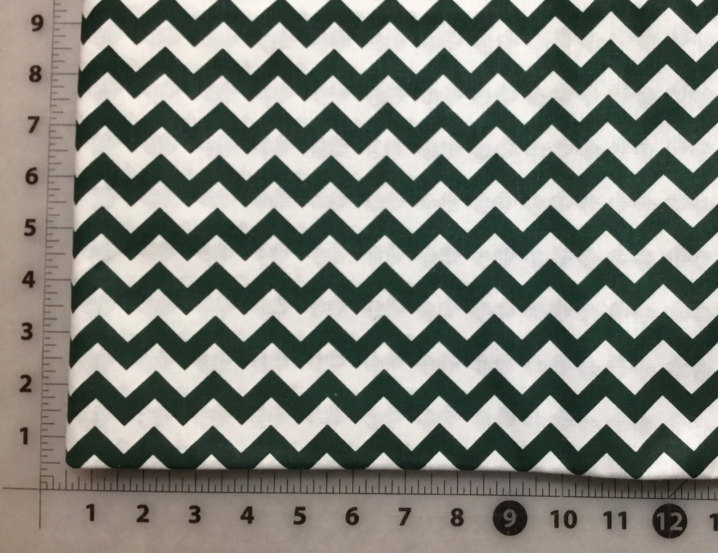 Green and White Chevron Cotton  Fabric from Checker Fabrics