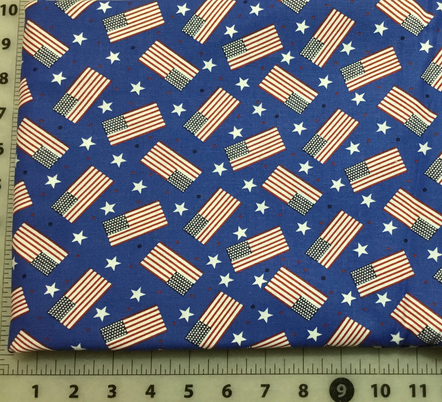 Flags on Navy Background Patriotic Cotton Fabric from Checker Fabrics