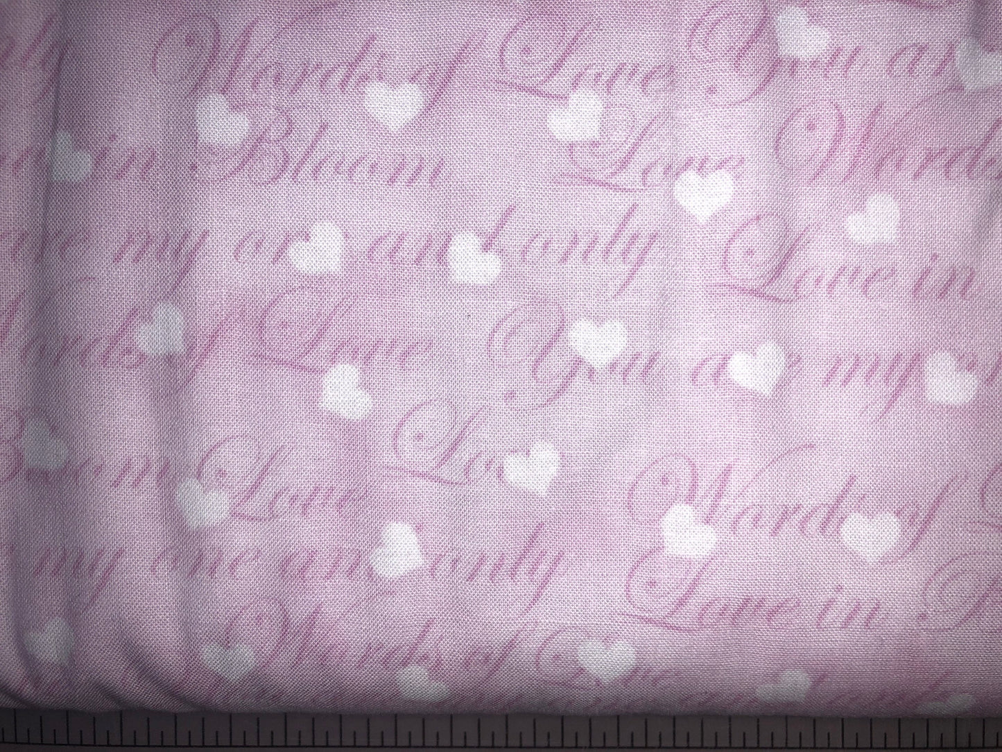 Pink Script Print 9228-22 from Love In Bloom by Fresh Designs for Henry Glass and Co. Cotton Fabric