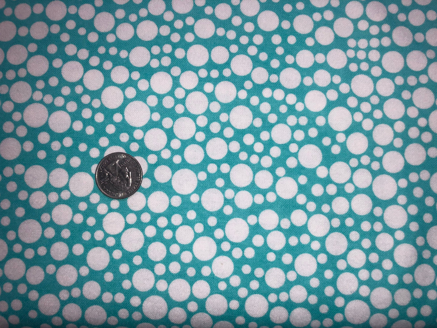 CF 3136-Aqua White Circles on Aqua Flannel - Michael Miller Fabrics - Fabric