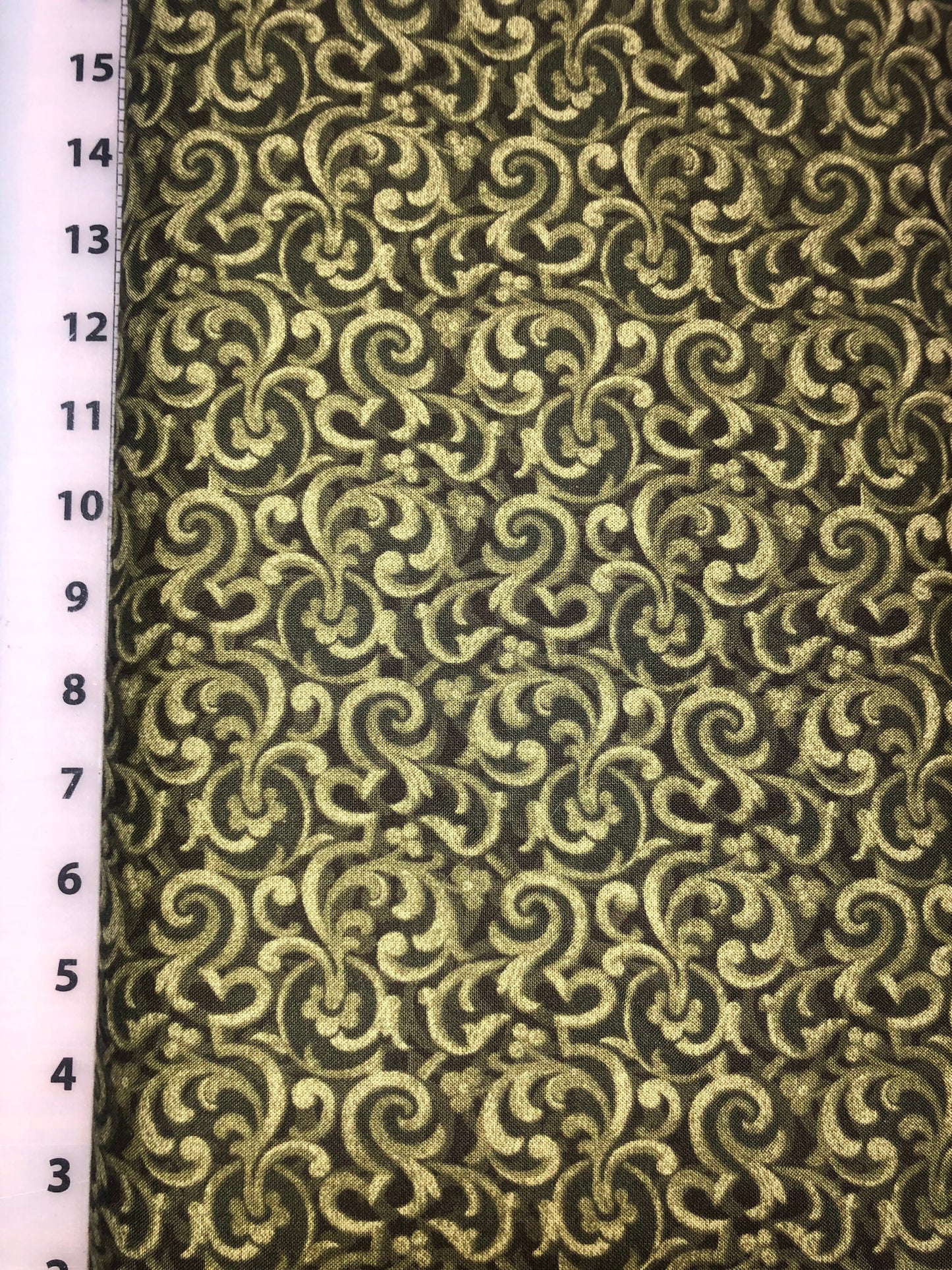 Green Scroll 8288-44 From Carmen designed by Maria Kalinowski for Kanvas Studios - Cotton Fabric