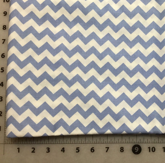 Light Blue and White Chevron Cotton Fabrics from Checker Fabrics