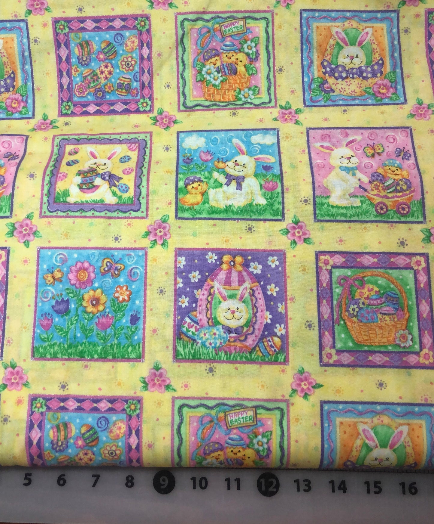 Easter Baskets Squares 103-99200 Fabri-Quilt Inc Spring Tidings - Cotton Fabric