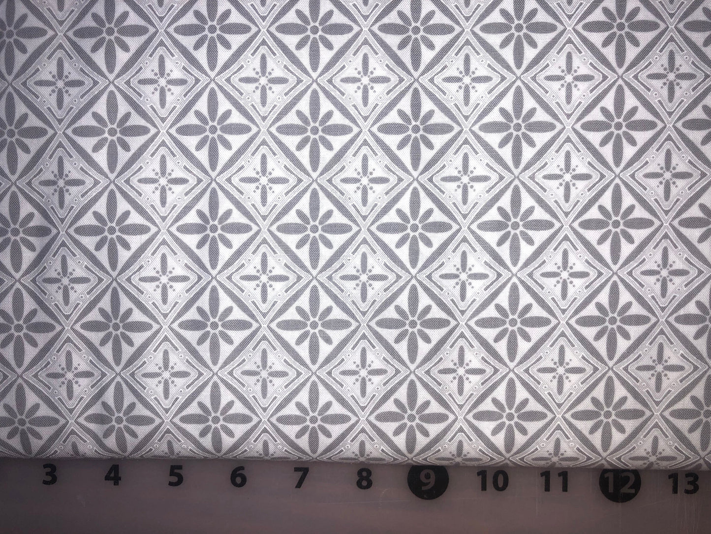 White and Grey Tile 8108-4 Black, White & Currant 5 from Henry Glass and Co. Cotton Fabric