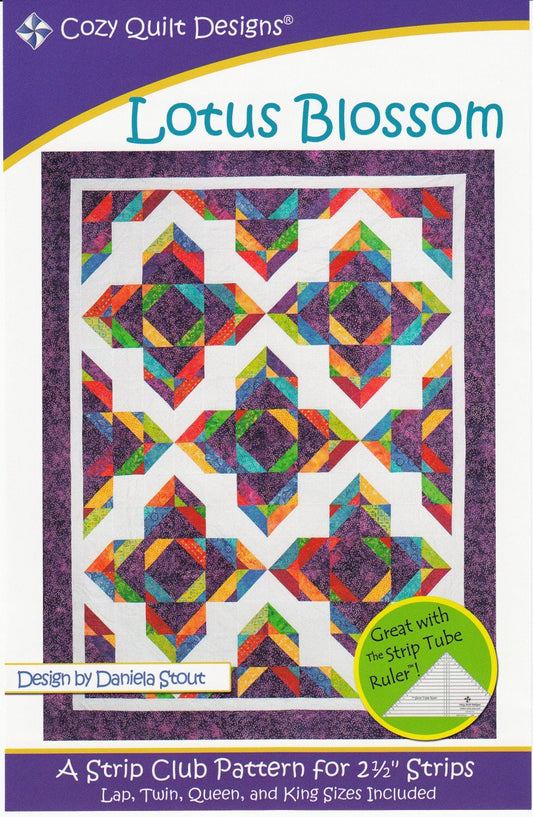 Strip Club - Lotus Blossom CQD01045 Quilt Pattern From Cozy Quilt Designs By Stout, Daniela - PAPER PATTERN