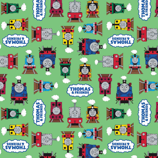 Thomas & Friends All Aboard - Friends on Green by Riley Blake Designs Cotton Fabric  C11001R-GREE