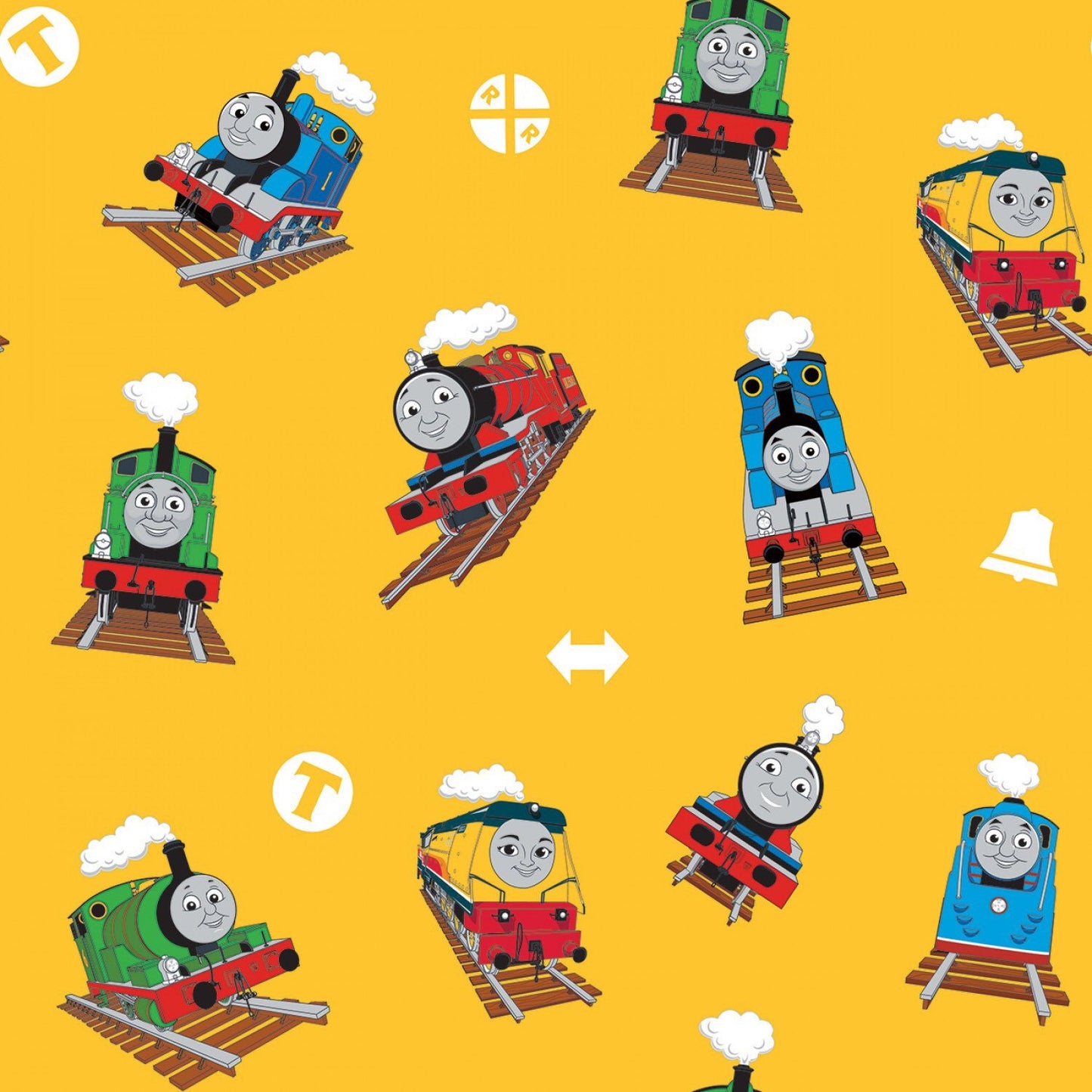 Thomas & Friends All Aboard - Main Yellow by Riley Blake Designs Cotton Fabric C11000R-YELL