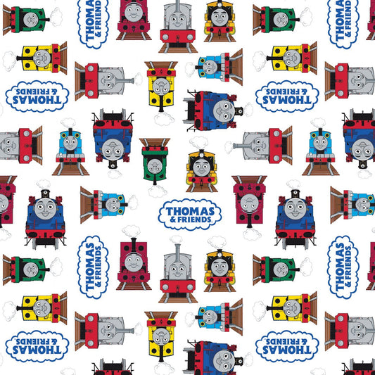 Thomas & Friends All Aboard - Friends on White by Riley Blake Designs Cotton Fabric C11001R-WHIT