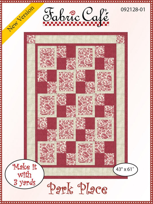 Park Place # FC092128-01 by Fabric Cafe 3 Yard Quilt Pattern  PAPER PATTERN