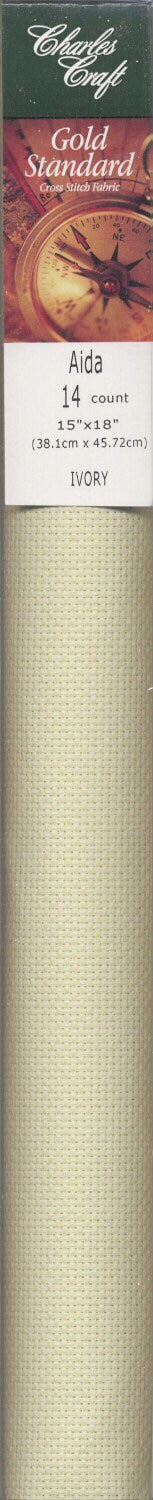 Aida Cloth Gold Standard by Charles Craft 14 count 15 in x 18 in