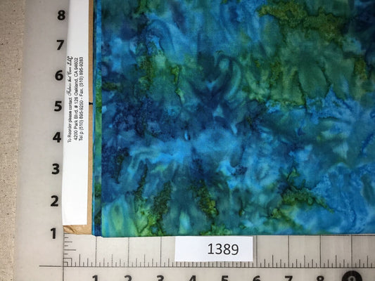 1389 Fabrics That Care LLC Batik Cotton Fabric Aqua Marines