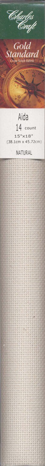 Aida Cloth Gold Standard by Charles Craft 14 count 15 in x 18 in