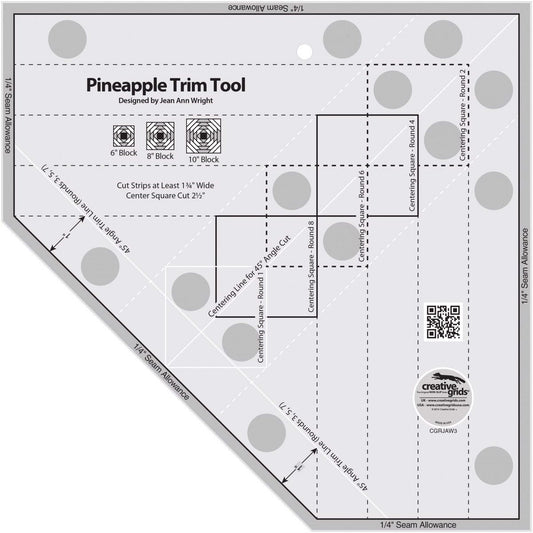 Creative Grids Pineapple Trim Tool for 6, 8 or 10in Finished Blocks # CGRJAW3